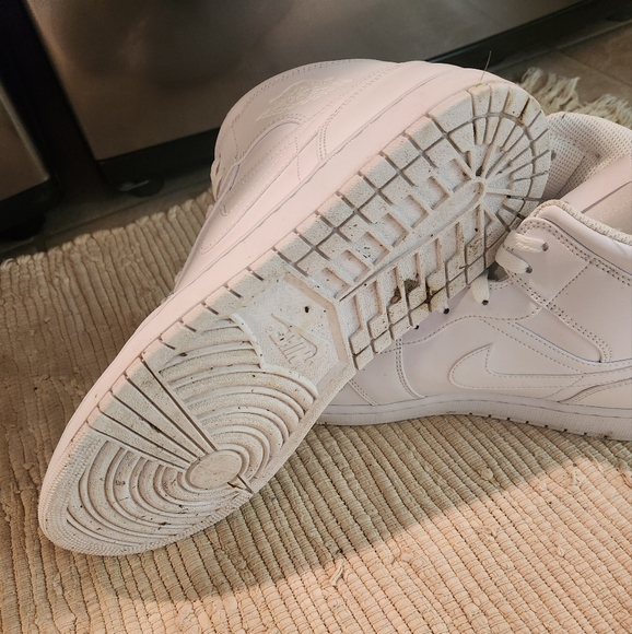 Nike White High-Top Sneakers with Perforated Details - Picture 3 of 4